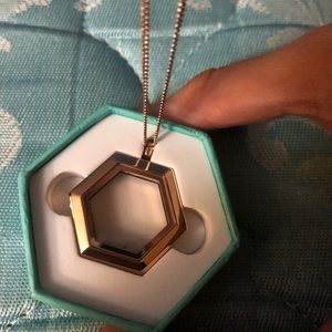 Oragami owl rose gold pendant necklace.